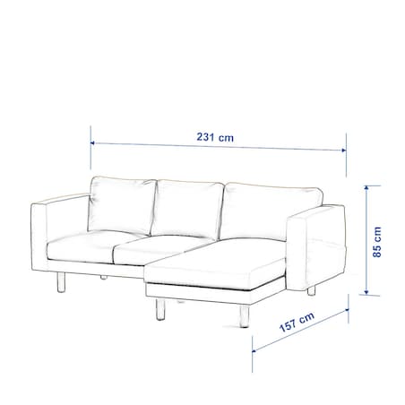 Pokrowiec na sofę Norsborg 3-osobową z szezlongiem, biała bukla, 231 x 88/157 x 85 cm, Boucle Teddy
