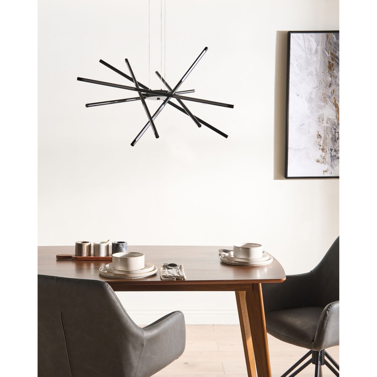 Lampa wisząca LED PALUN Ze ściemniaczem Metal Czarny