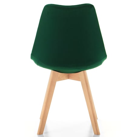 Krzesło skandynawskie z poduszką welurowe DUBLIN zielone