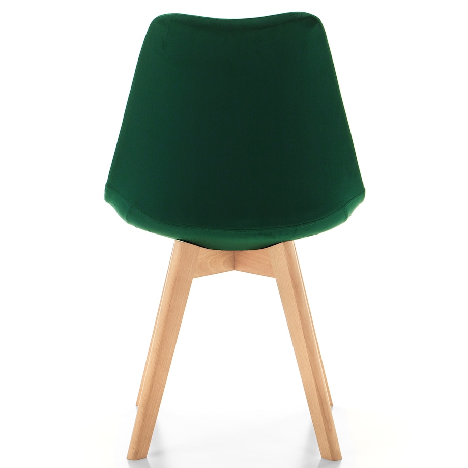 Krzesło skandynawskie z poduszką welurowe DUBLIN zielone