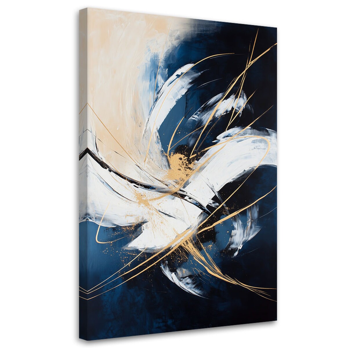 Feeby Obraz do salonu loftu biura, Abstrakcja niebieski beżowy 70x100