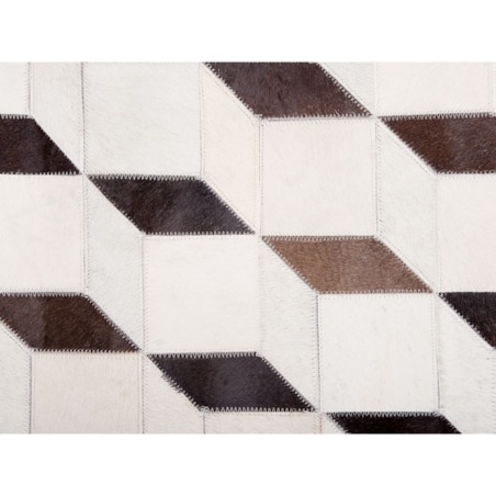 Dywan patchwork skórzany 140 x 200 cm biały ALPKOY
