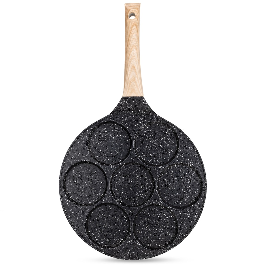 Marmurowa patelnia do pancakes naleśników jajek BUŹKI MINKI EMOTKI 26cm KAMILLE