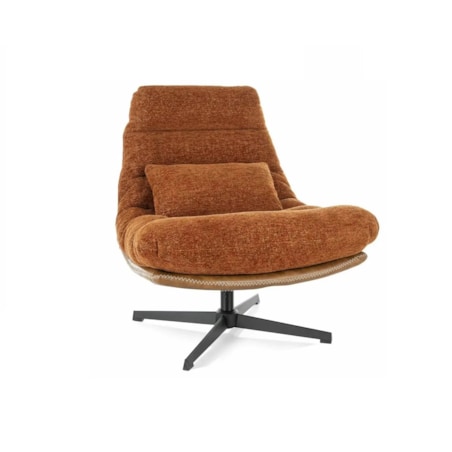 Fotel do salonu FELICIA RAVEN cynamonowy obrotowy