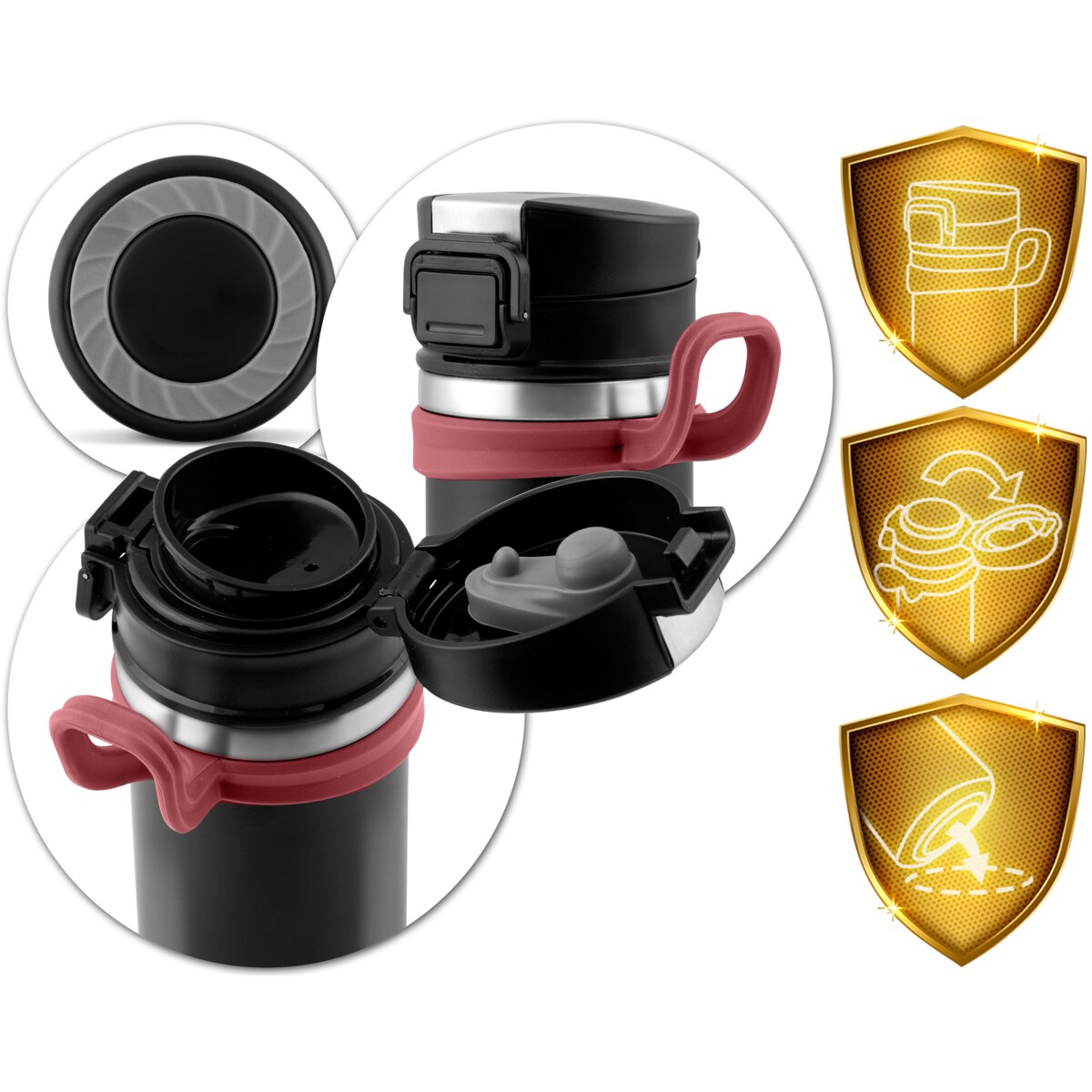 Kubek termiczny duży termos podróżny na kawę herbatę Berdsen