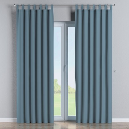 Zasłona na szelkach 1 szt. 130x260 ciemny morski niebieski