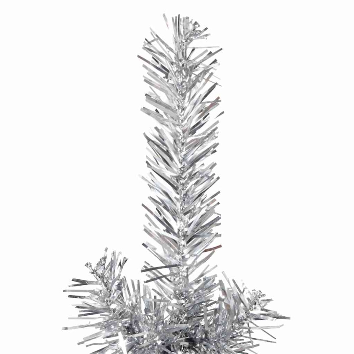 vidaXL Smukła choinka połówka ze stojakiem, sztuczna, srebrna, 150 cm