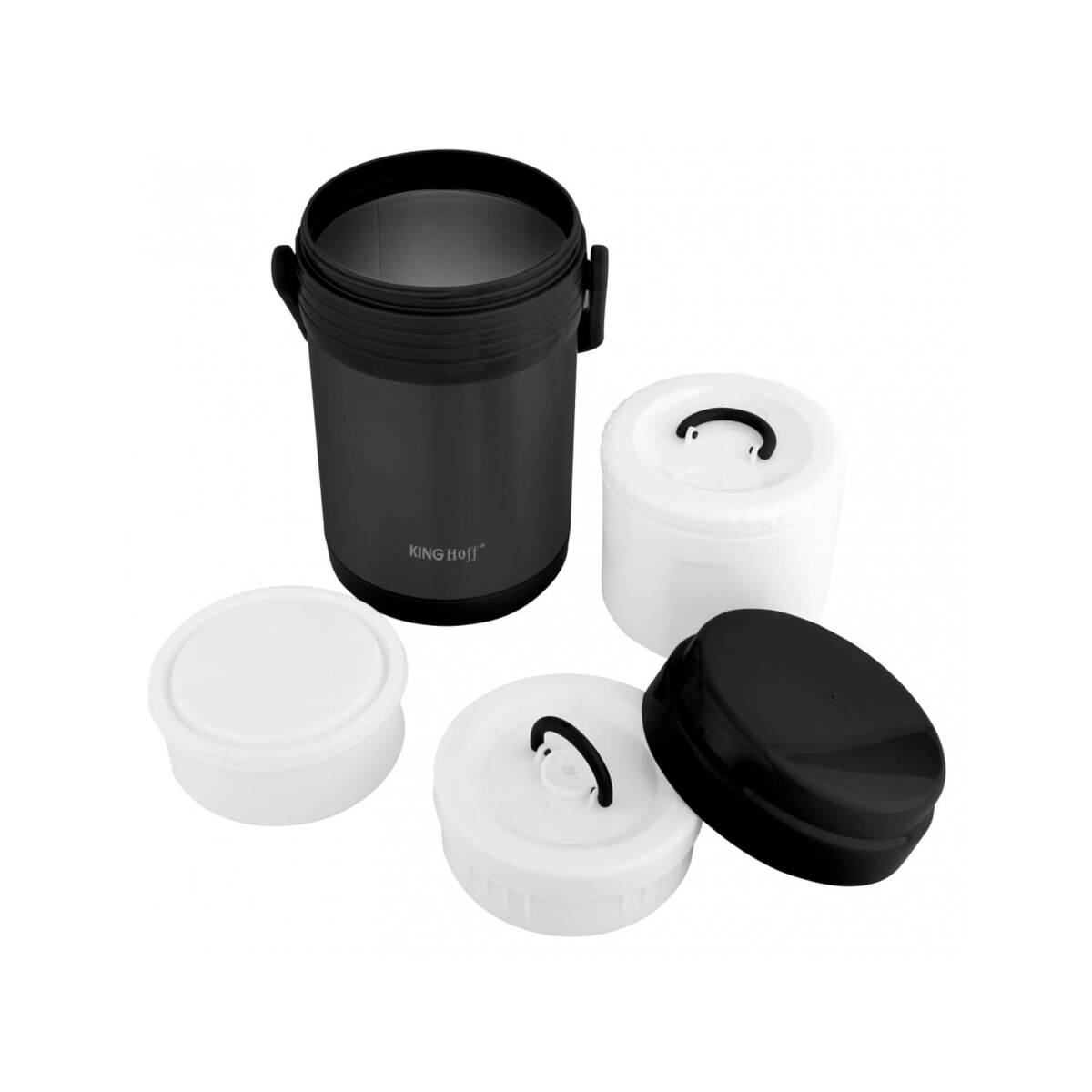 Termos obiadowy stalowy czarny 1.5L KINGHOFF