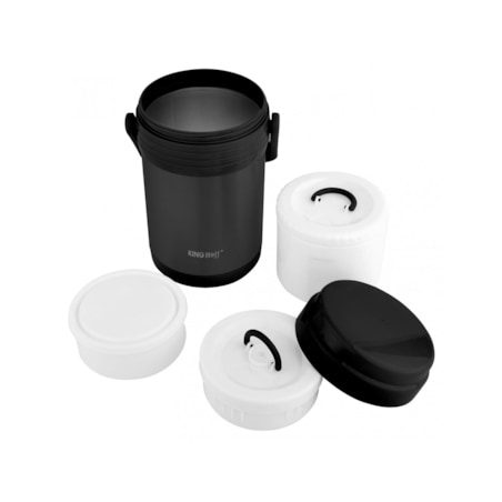 Termos obiadowy stalowy czarny 1.5L KINGHOFF