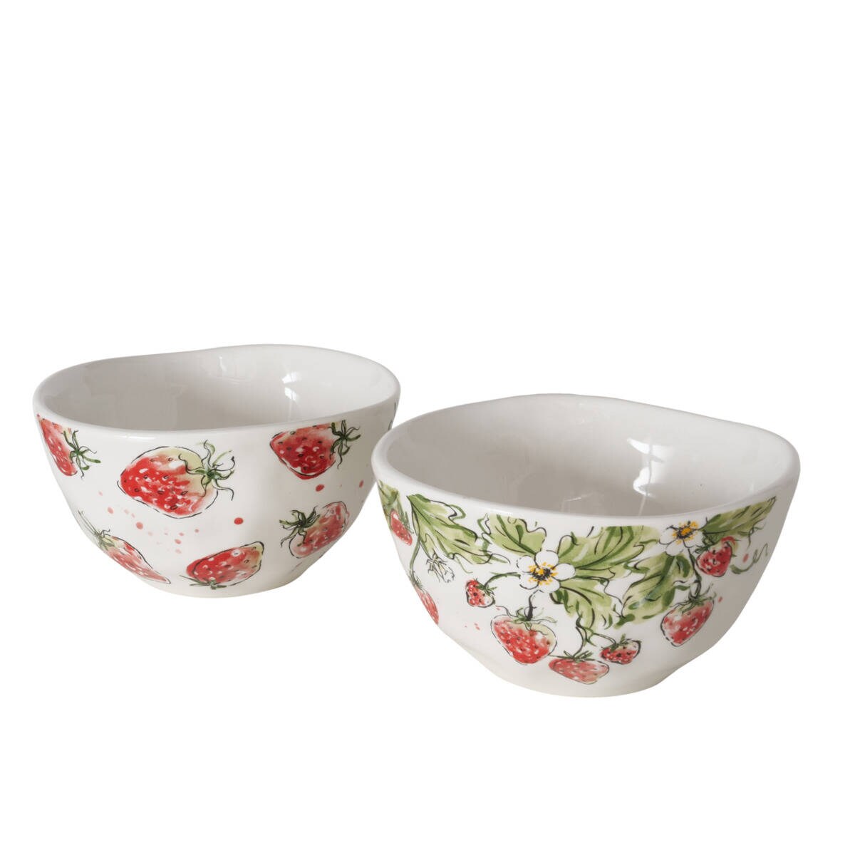 Miska ceramiczna do zupy STRAWBERRY, wzór truskawek, 540 ml