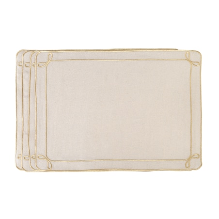 Haftowane podkładki z motywem kokard Golden Bows – komplet 6 szt.