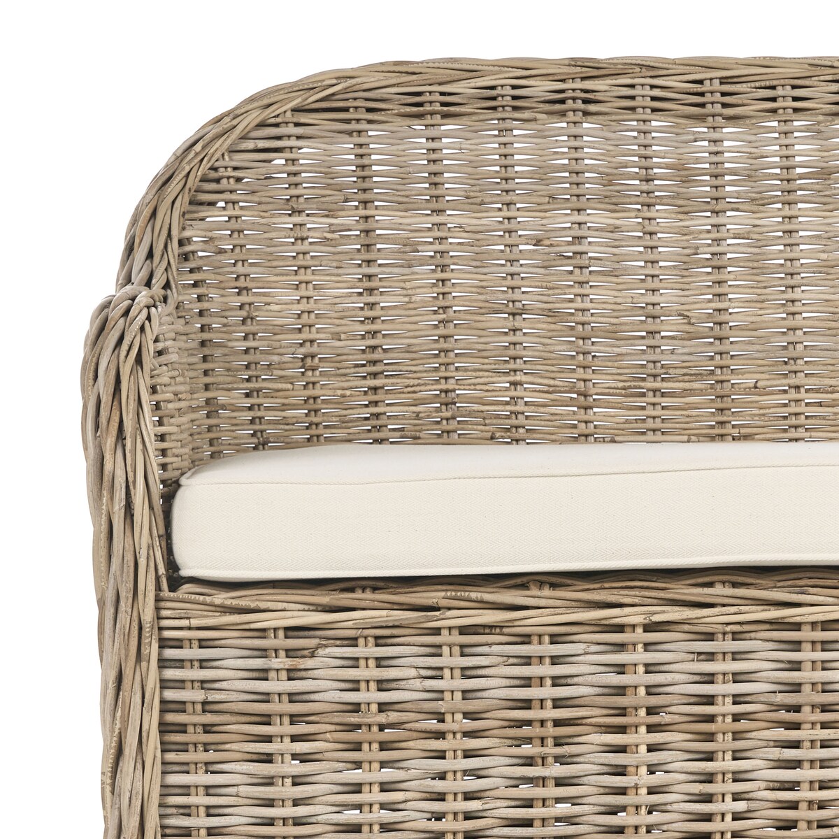 Ławka ogrodowa z poduchą SUSUA 141 cm Rattan Naturalny