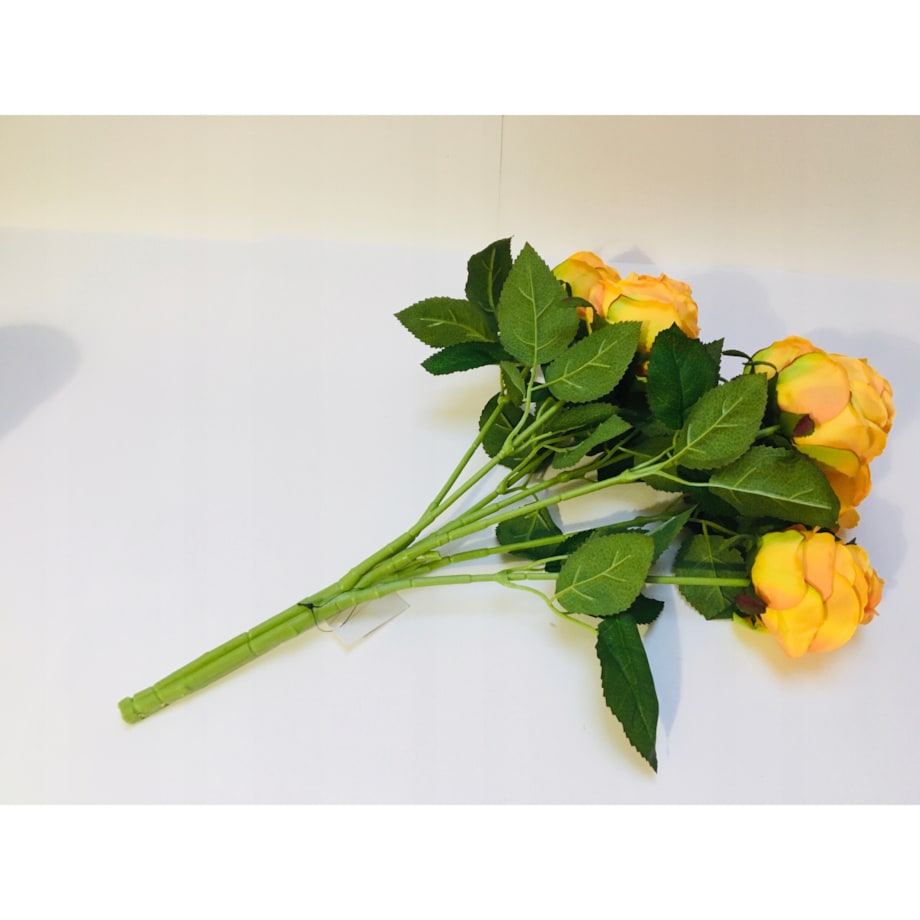 BUKIET DUŻY RÓŻA sztuczna LIŚCIE do flakonu święta grób cmentarz stroik