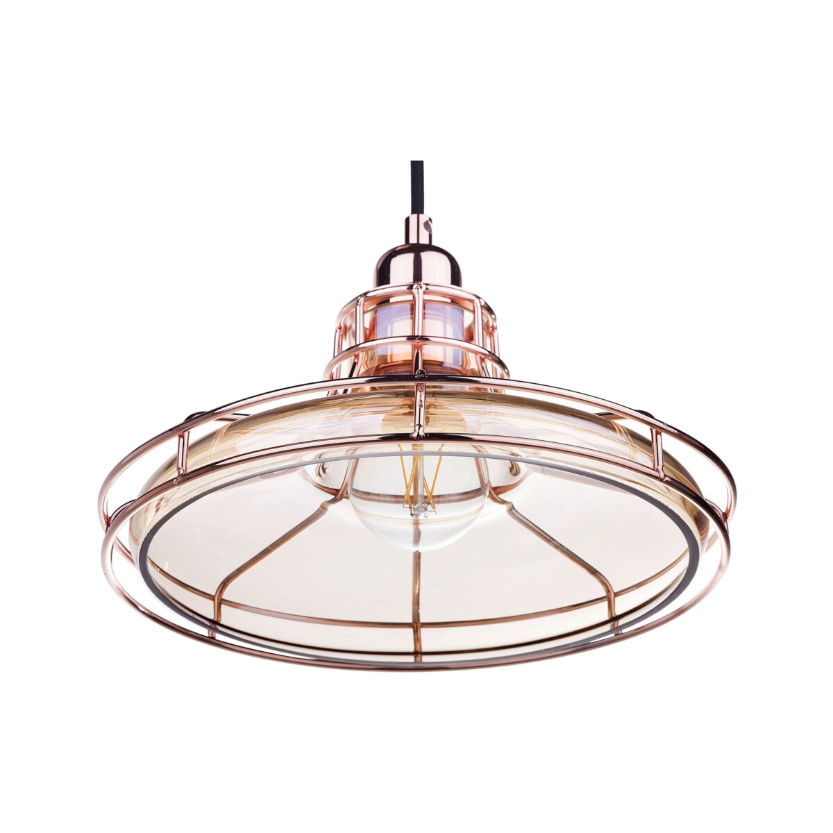 Lampa wisząca szklana miedziana TORRE