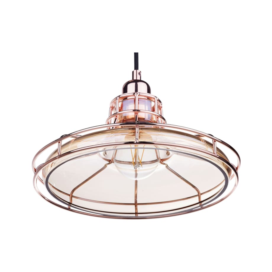 Lampa wisząca szklana miedziana TORRE