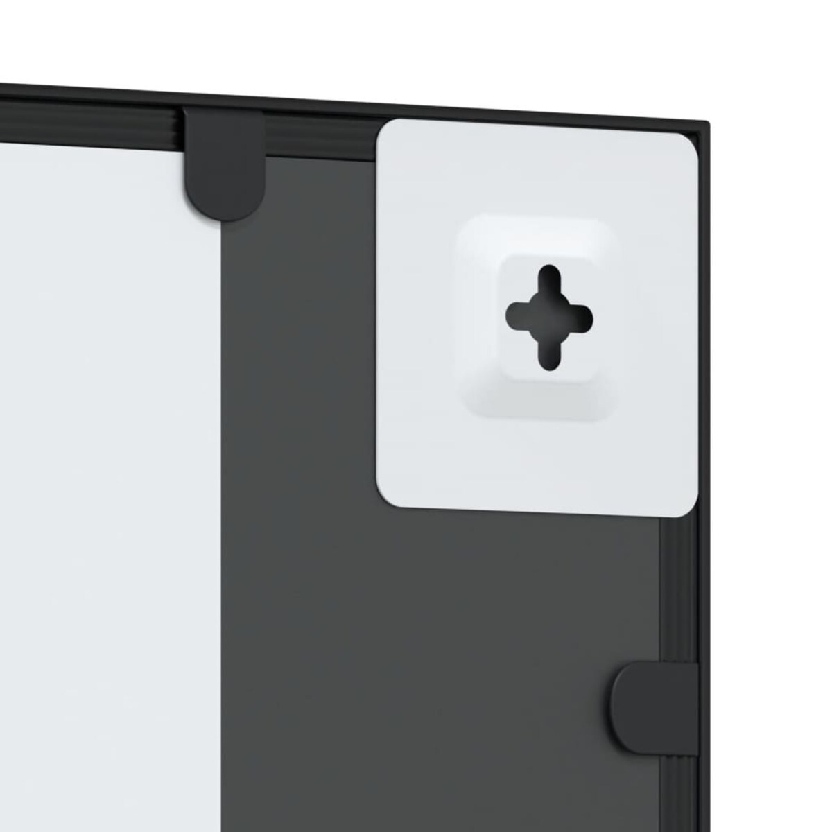 vidaXL Lustro ścienne, czarne, 50x100 cm, prostokątne, żelazo