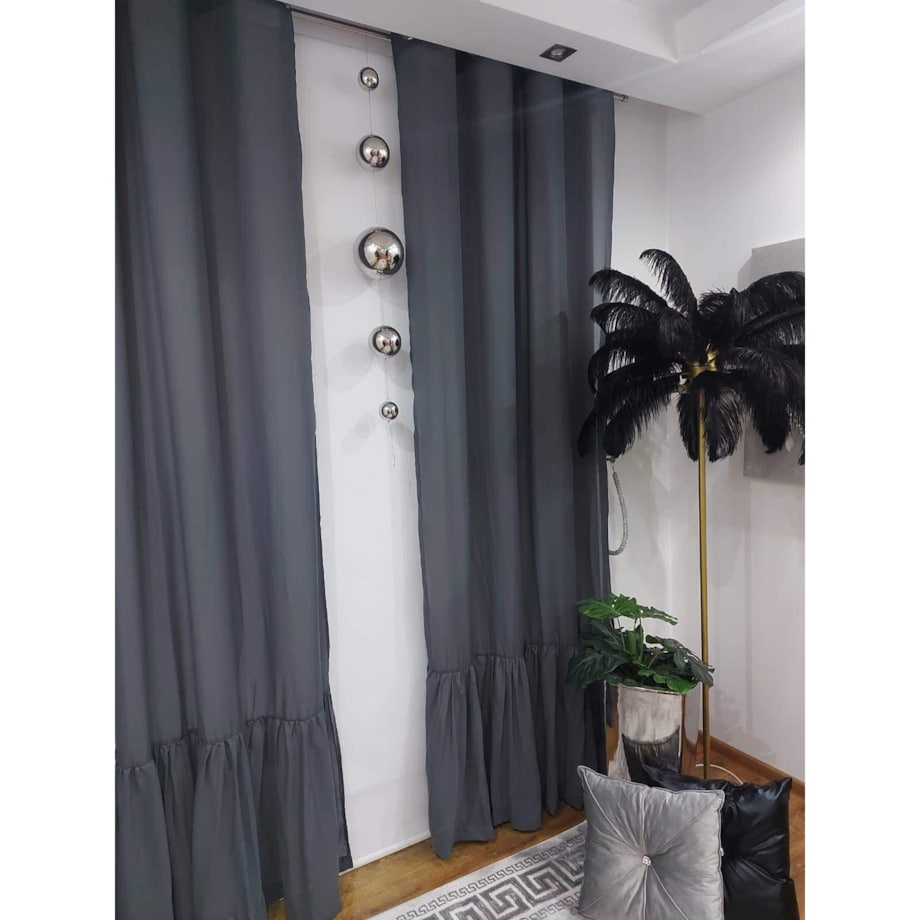 firana "pleat" z falbaną 140x250 cm