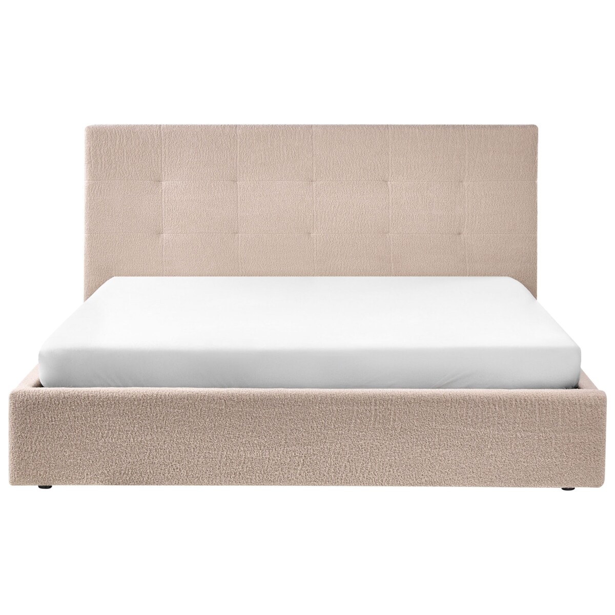 Łóżko z pojemnikiem Boucle LORIENT 180 x 200 cm Beżowy