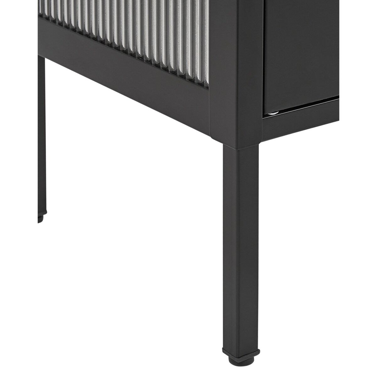 Szafka dwudrzwiowa metalowa ze szklaną gablotą czarna SARRE