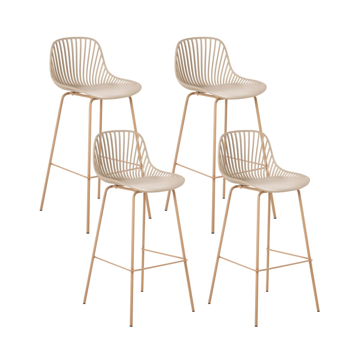 Zestaw 4 krzeseł barowych KLEVE Beżowy