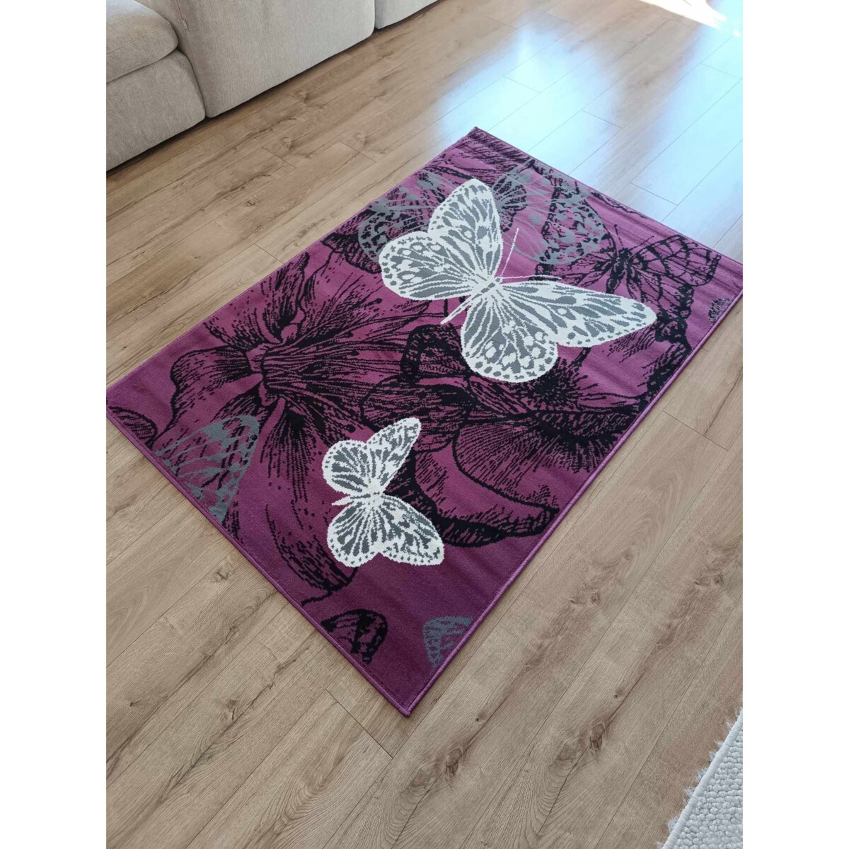 Dywan dziecięcy 120x170cm ,szary w kolorowe chmurki