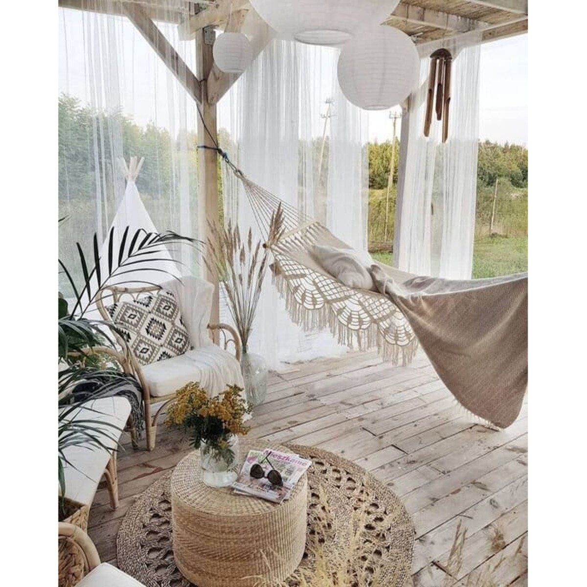 Firany na taras balkon 300x250 cm białe