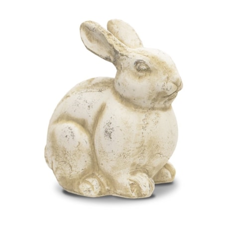 Figurka ceramiczny królik przycupnięty 19x16x12 cm mały