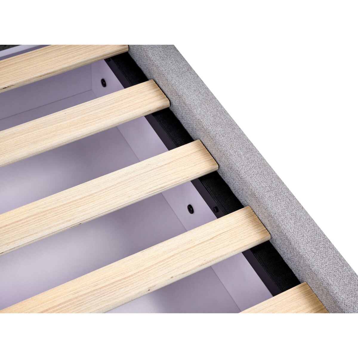 Łóżko z szufladami bez zagłówka PRADES 160 x 200 cm Jasnoszary