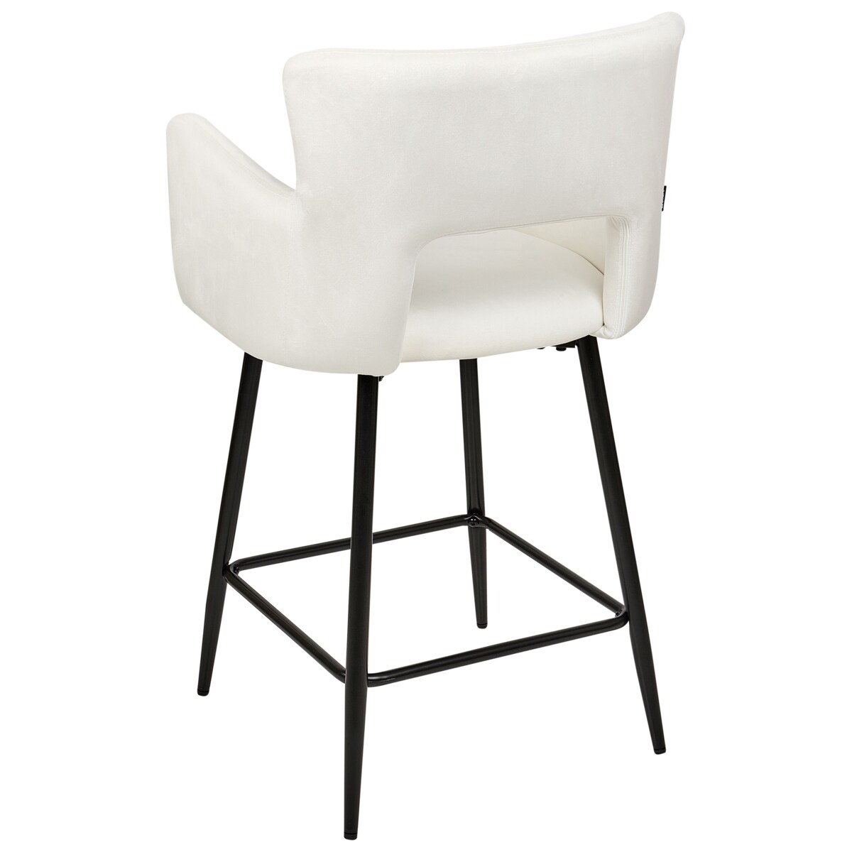 Zestaw 2 krzeseł barowych welurowy biały SANILAC