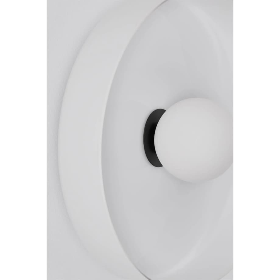 Kinkiet szklany Jaxal biało-czarny Ø35 cm