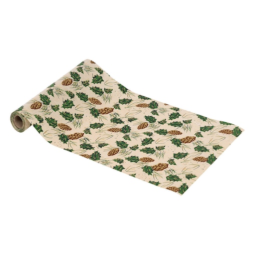 Świąteczny bieżnik na stół, szyszki, 28 x 300 cm