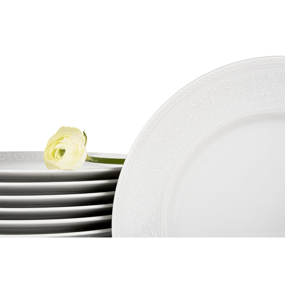 Zestaw obiadowy 6os. (18 el.) AMELIA BIAŁA KORONKA