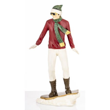 Dekoracja - figurka 25x13,5x5,5 cm SNOWBORDZISTA