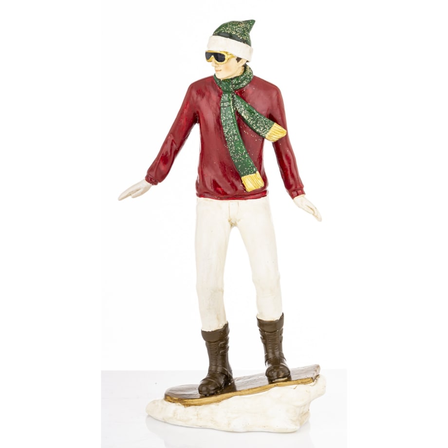 Dekoracja - figurka 25x13,5x5,5 cm SNOWBORDZISTA