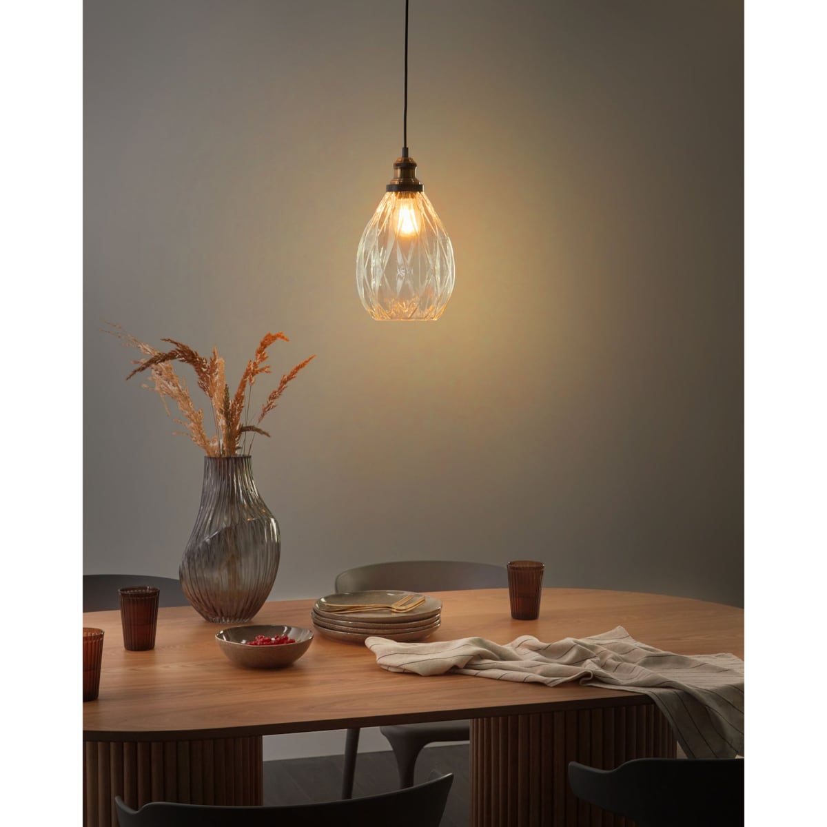 Lampa wisząca szklana przezroczysta COOSA