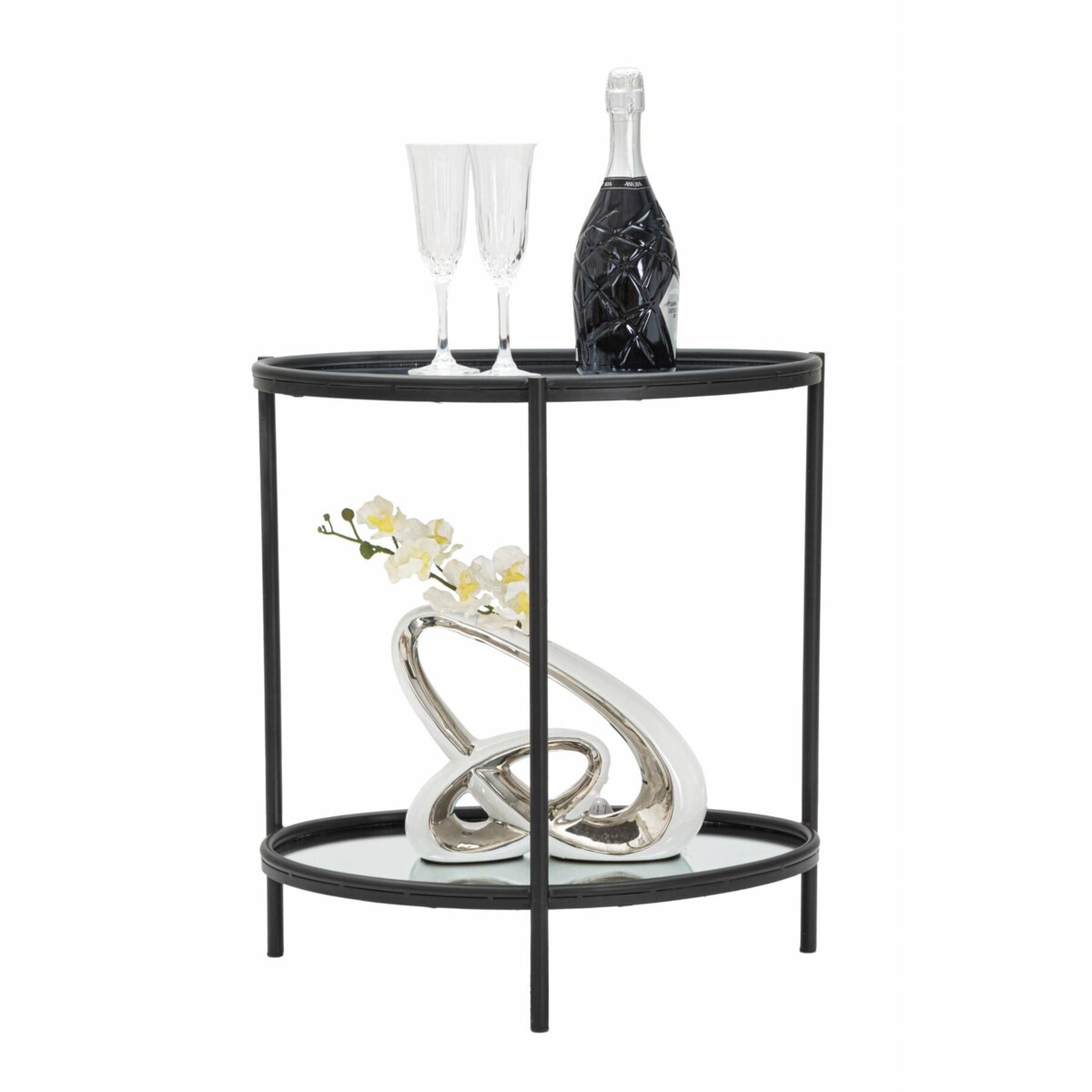 Stolik z lustrzanymi blatami, 58 x 53 x 37 cm