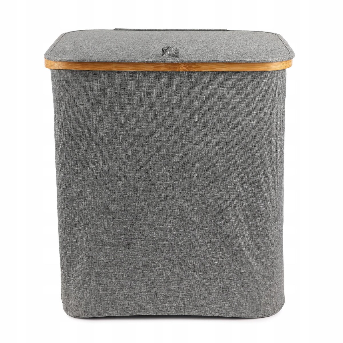 Kosz na pranie 80 L BAMBUSOWY składany szary