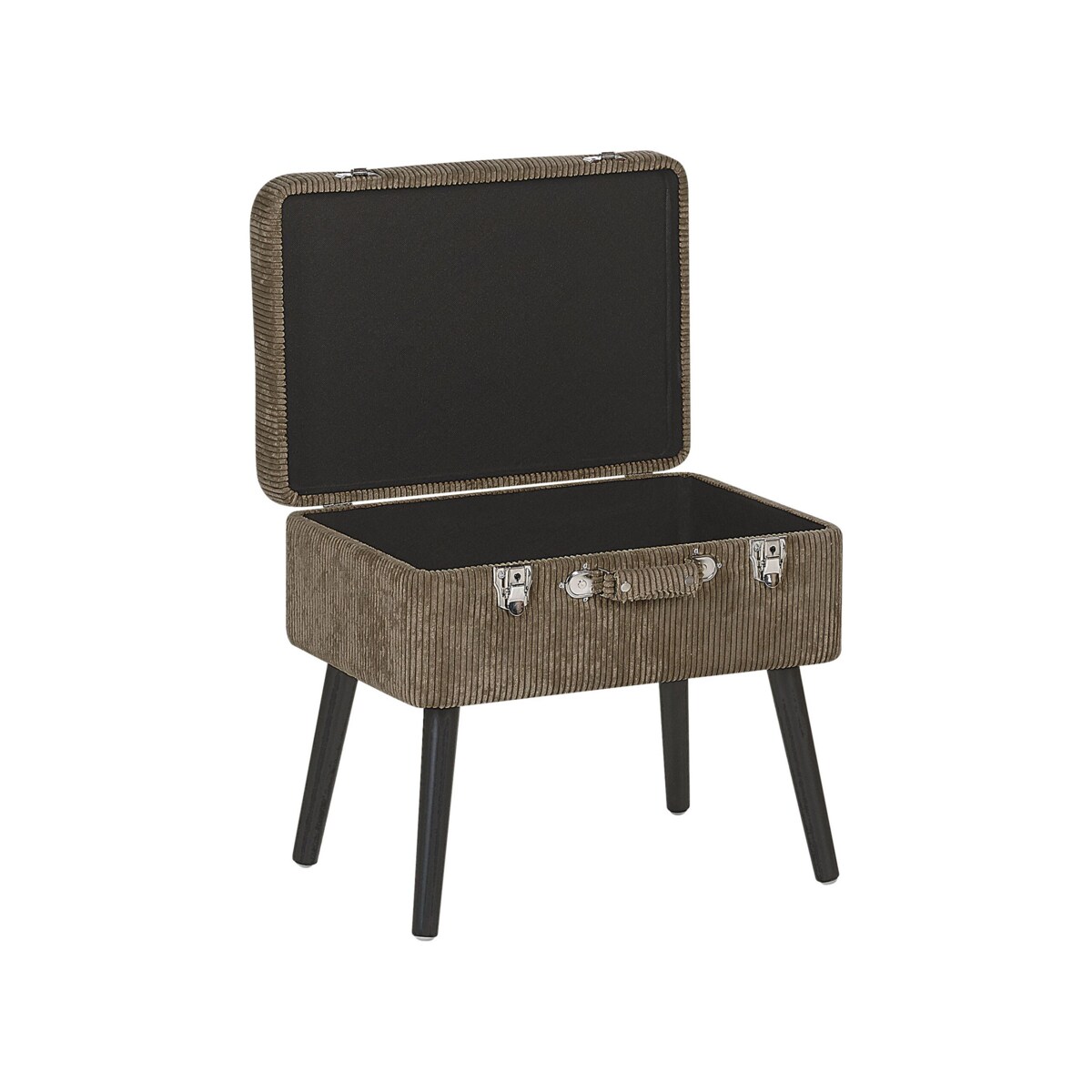 Stołek ze schowkiem sztruksowy beżowy MALLARD