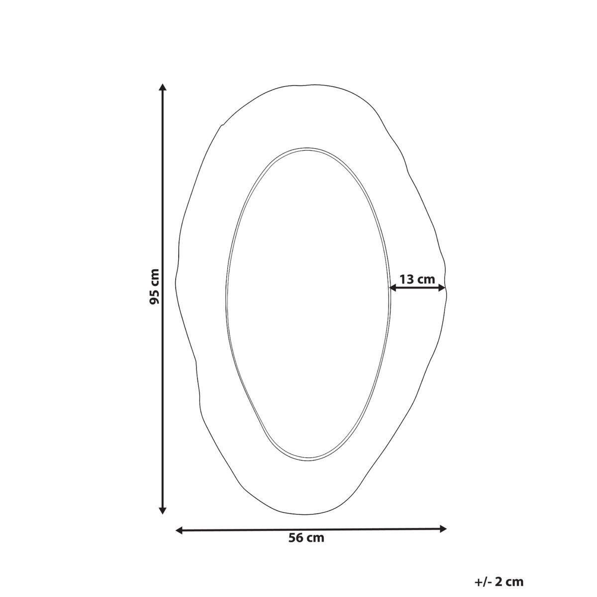 Lustro ścienne LOGNES 56 cm 95 cm Czarny