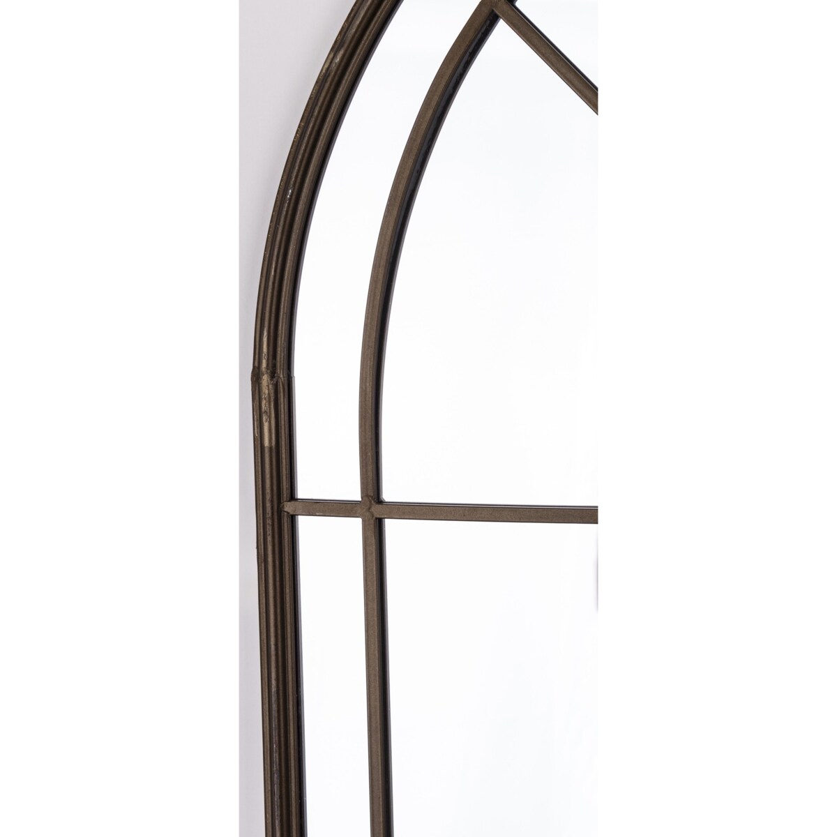 Lustro okno ze złotymi szprosami metalowe 175x80,5x2,5 cm SPECCHIO