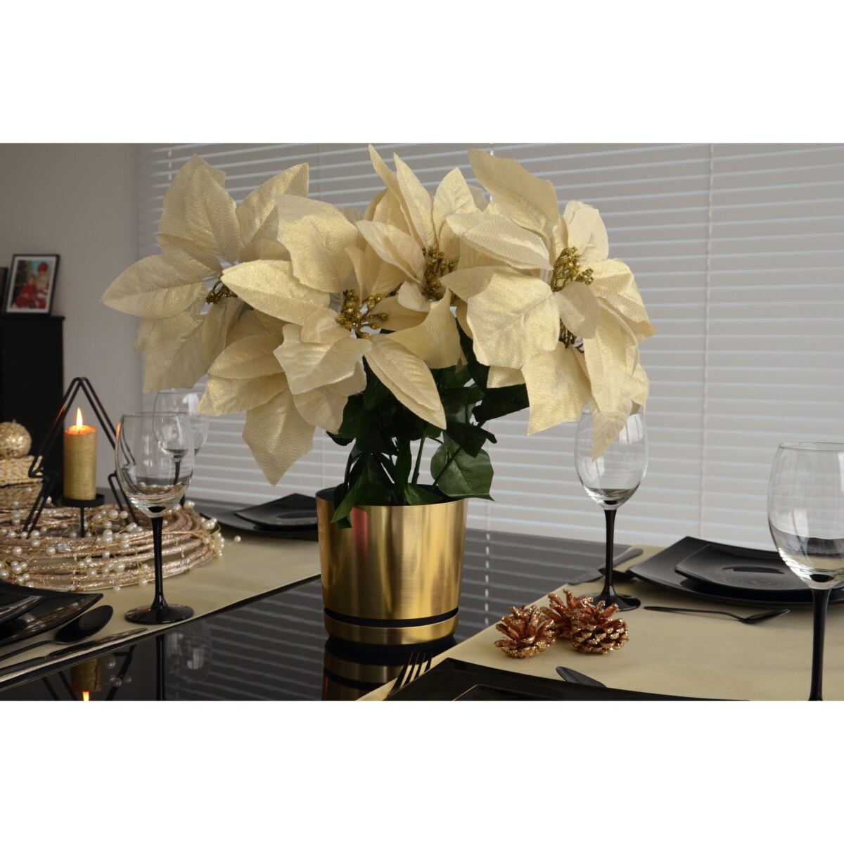 26 cm wzór MOSIĄDZ Doniczka z podstawką nowoczesna elegancka loft industrialny klasyczny połysk efekt szczotkowanego metalu