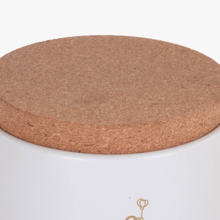 Pojemnik metalowy biały z korkową pokrywką 750 ml SUGAR