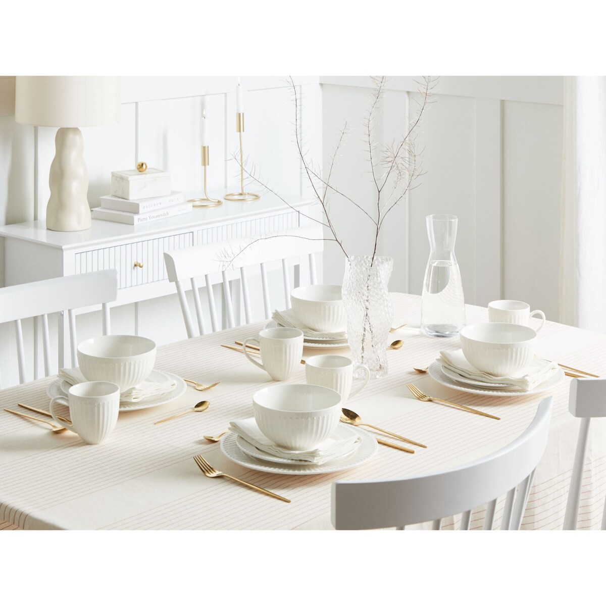 Zastawa stołowa 16-częściowa COWSLIP Porcelana Biały