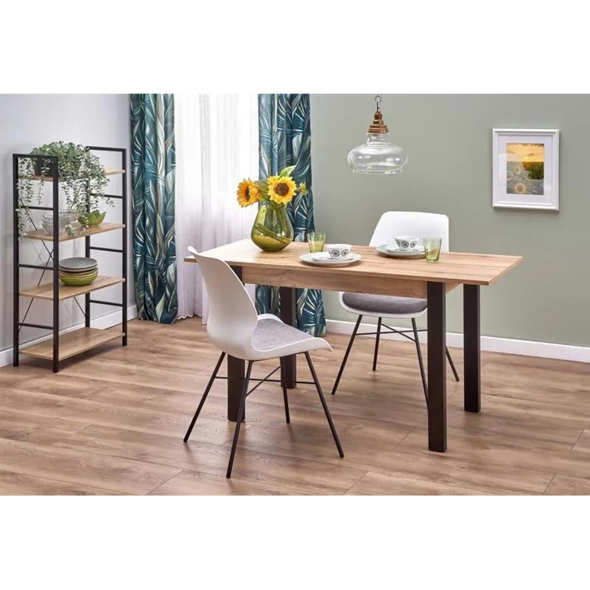 Stół rozkładany GINO 100(135)x60 dąb/czarny