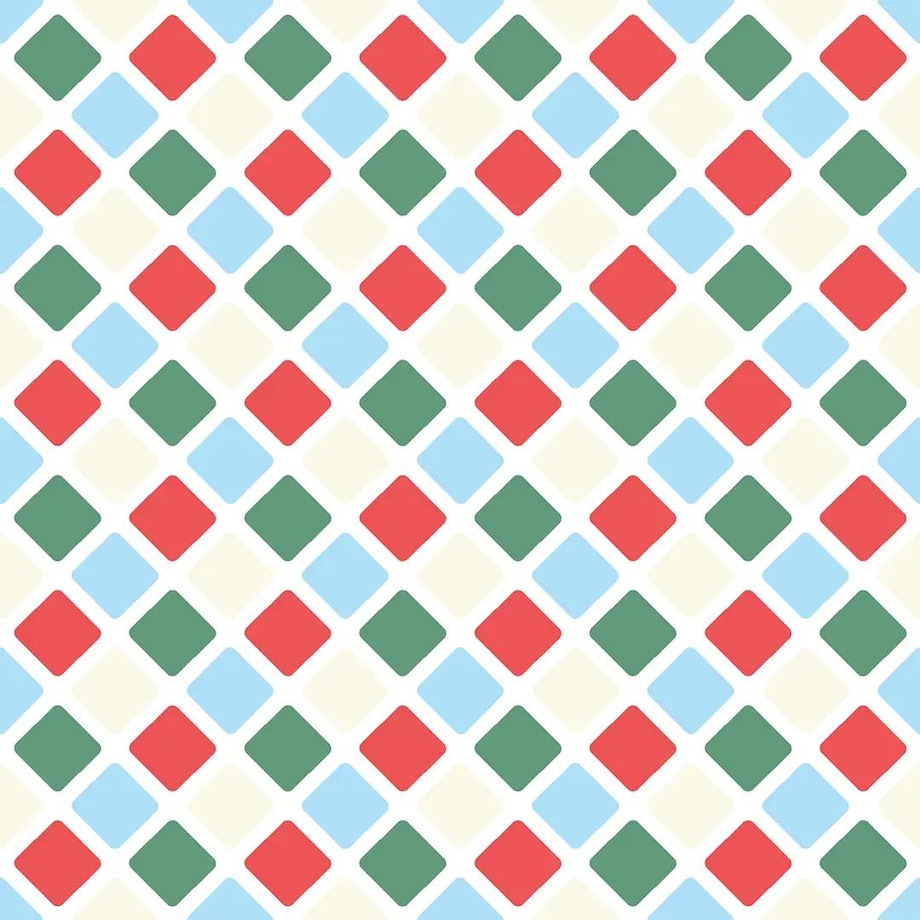 Poduszka świąteczna na krzesło - Kolorowe romby