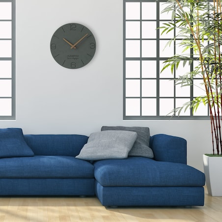 Nowoczesny zegar ścienny do salonu 3EKO 30cm szary