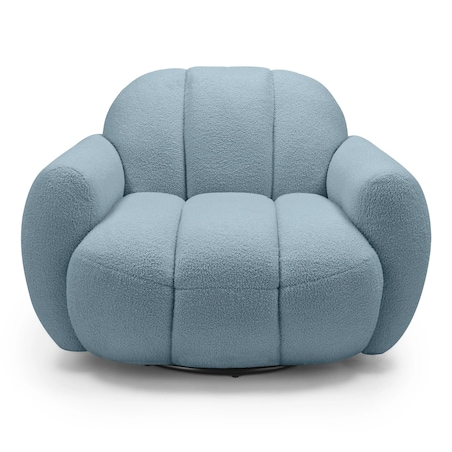 Fotel obrotowy 77x106x85 PALLASS bouclé niebieski