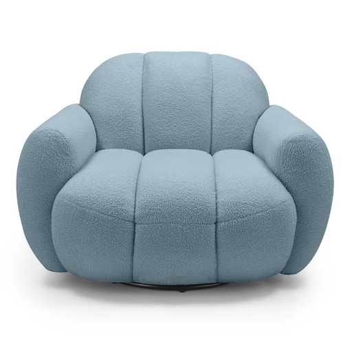 Fotel obrotowy 77x106x85 PALLASS bouclé niebieski