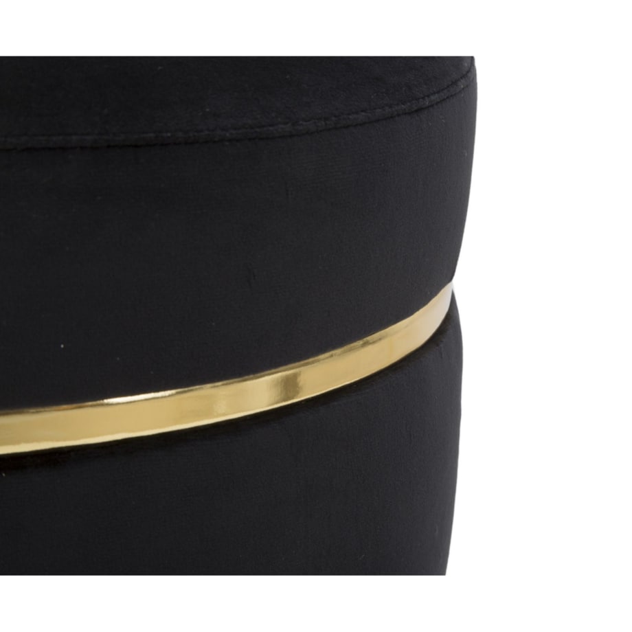 Pufa taboret dekoracyjny 40,5xØ35 cm PARIGI czarny