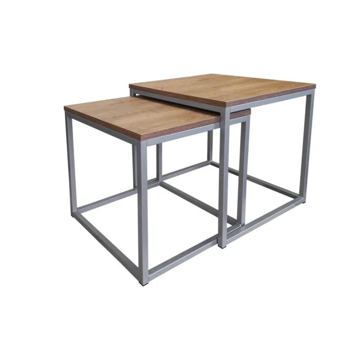 Stolik kawowy 2w1 CUBE orzech/srebrny